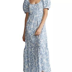 Ralph Lauren Blue and White Floral Maxi Dress